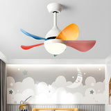 Kids Room Colorful Nordic LED Ceiling Fan with Light Image - 1