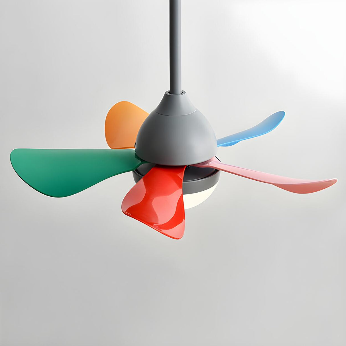 Kids Room Colorful Nordic LED Ceiling Fan with Light Image - 13