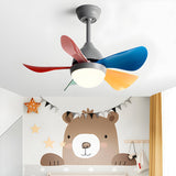 Kids Room Colorful Nordic LED Ceiling Fan with Light Image - 5