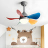 Kids Room Colorful Nordic LED Ceiling Fan with Light Image - 5