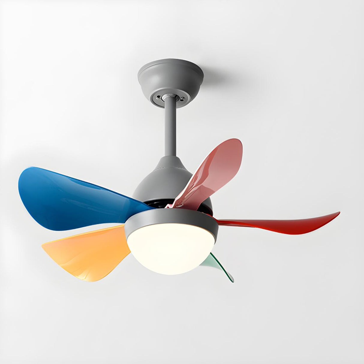 Kids Room Colorful Nordic LED Ceiling Fan with Light Image - 6