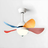 Kids Room Colorful Nordic LED Ceiling Fan with Light Image - 7