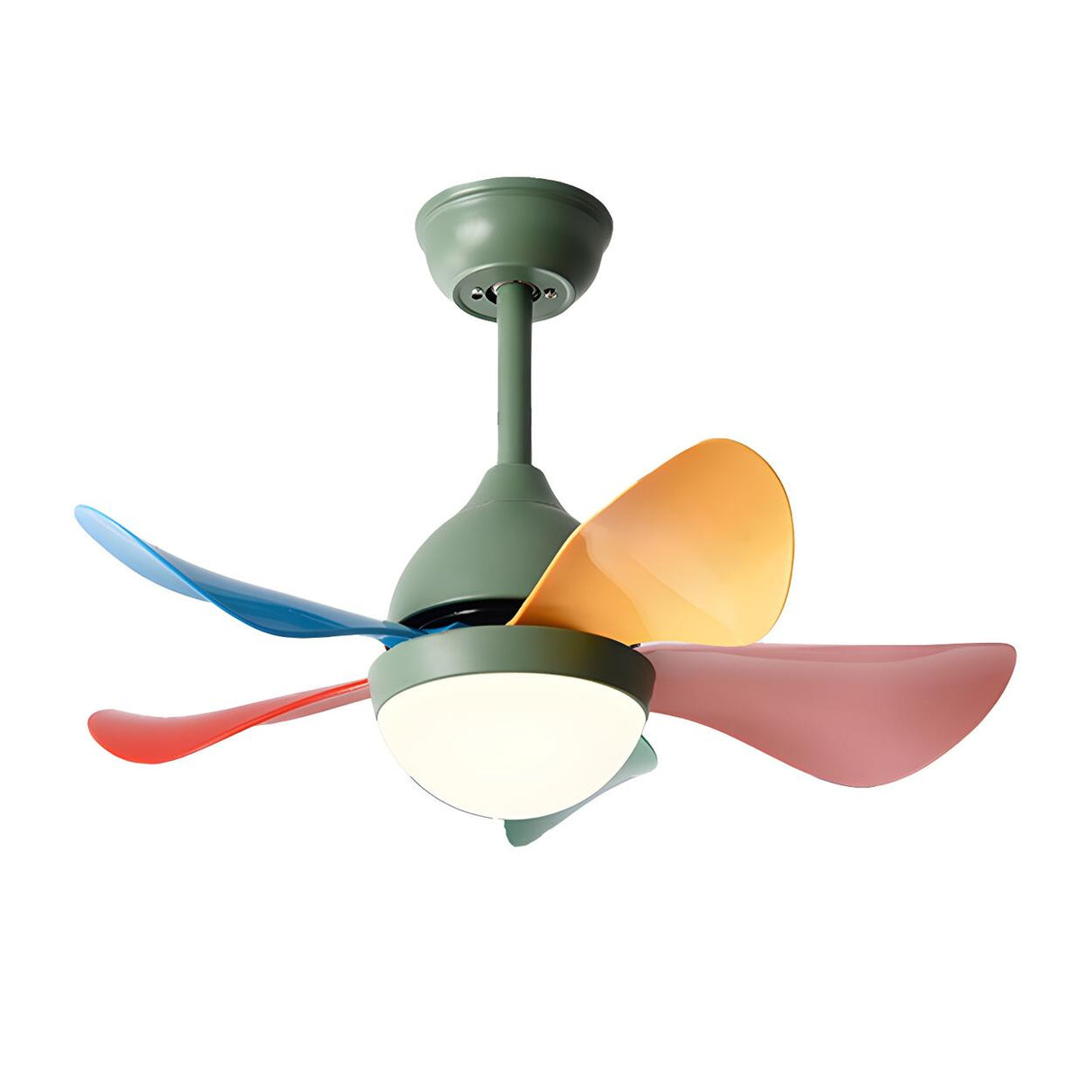 Kids Room Colorful Nordic LED Ceiling Fan with Light Image - 9