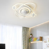 Kids Room Creative 2 Oval LED Ceiling Fan with Light Image - 12