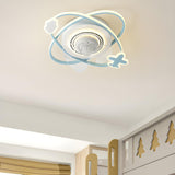 Kids Room Creative 2 Oval LED Ceiling Fan with Light Image - 3