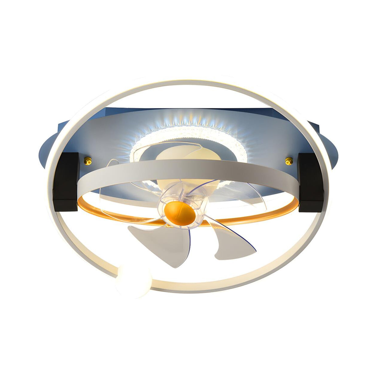 Kids Room Creative 2 Rings LED Ceiling Fan with Light Image - 8