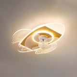 Kids Room Creative Ball Shade Gold Ceiling Fan Light Image - 11