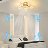 Kids Room Creative Ball Shade Gold Ceiling Fan Light Image - 16