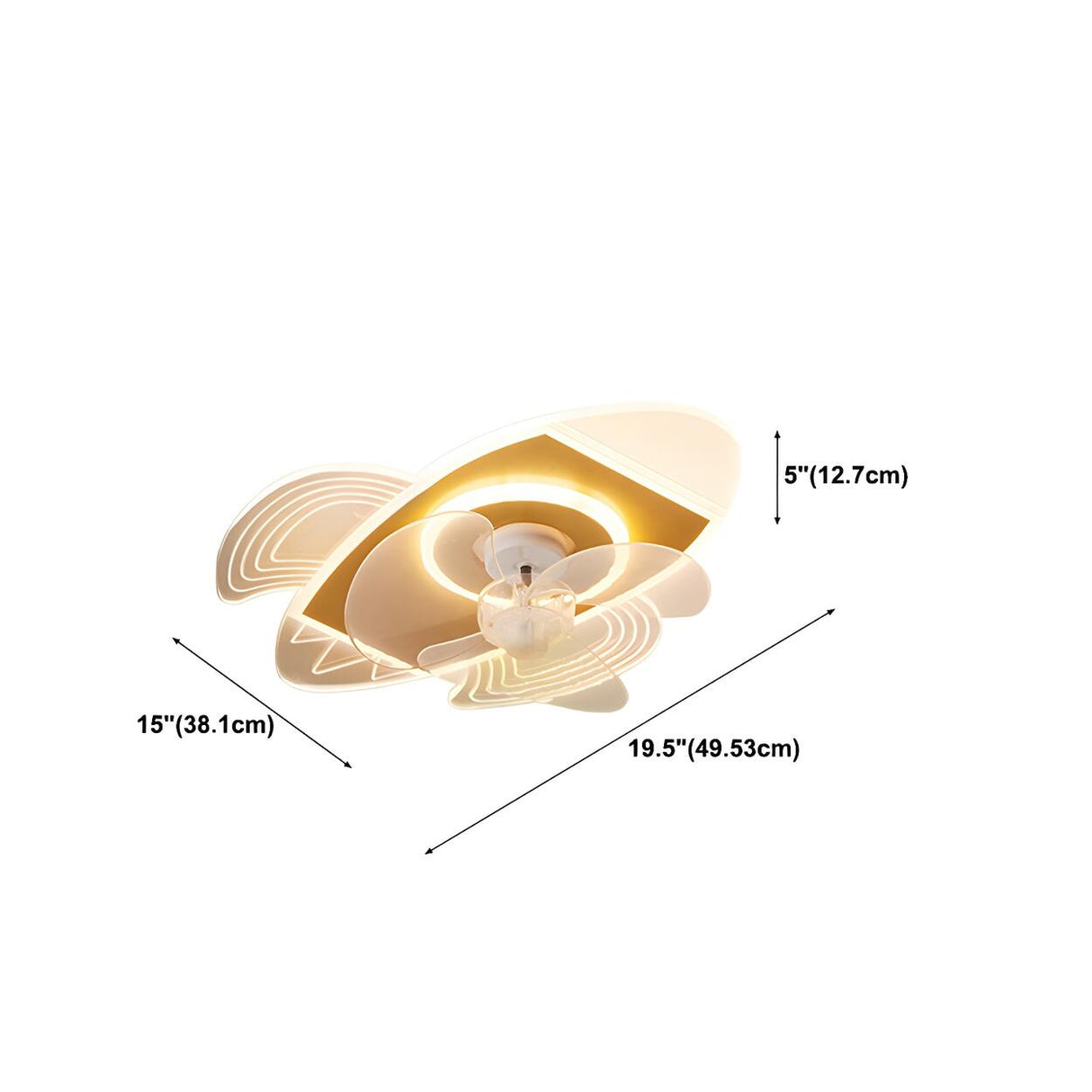 Kids Room Creative Ball Shade Gold Ceiling Fan Light Image - 22