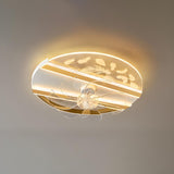 Kids Room Creative Ball Shade Gold Ceiling Fan Light Image - 3