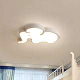 Kids Room Creative Blue Elephant LED Flush Mount Light Image - 7