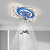 Kids Room Creative Blue Galaxy Ceiling Fan with Light Image - 15