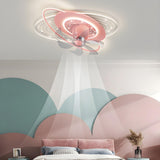 Kids Room Creative Blue Galaxy Ceiling Fan with Light Image - 2