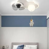 Kids Room Creative Cloud LED Ceiling Fan with Light Image - 10