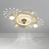 Kids Room Creative Double-Ring Track Ceiling Fan Light Image - 13