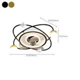 Kids Room Creative Double-Ring Track Ceiling Fan Light #size