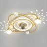 Kids Room Creative Double-Ring Track Ceiling Fan Light Image - 7