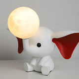 Kids Room Creative Elephant Shape Moon Decor Table Lamp Image - 2