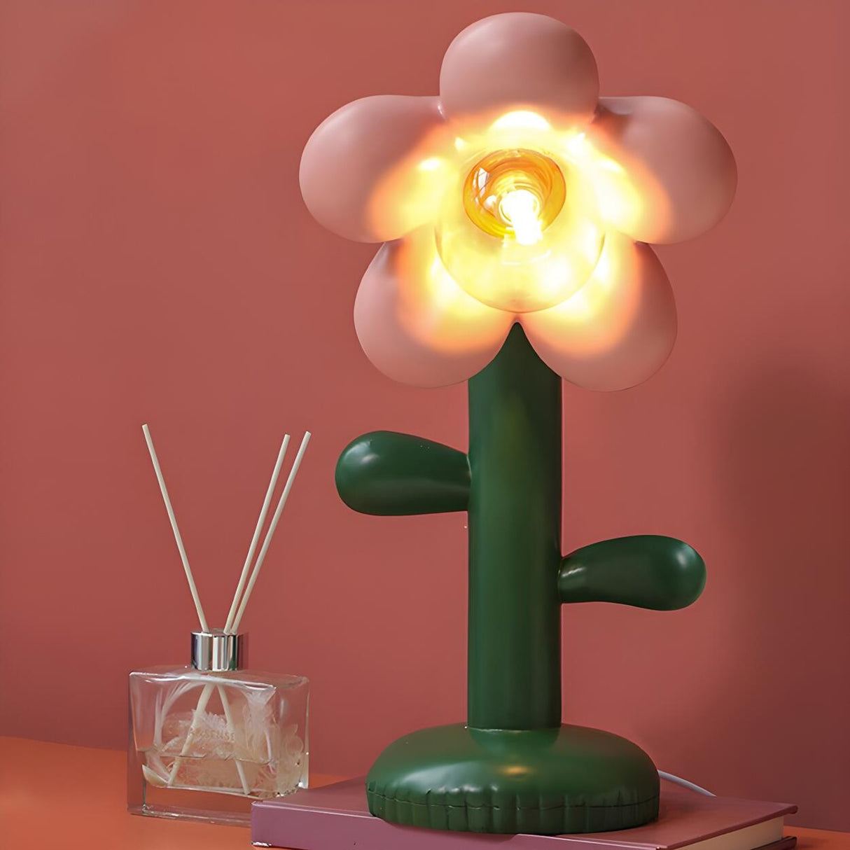 Kids Room Creative Flower Ball Shade Metal Table Lamp Image - 3