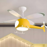 Kids Room Creative Helicopter Ceiling Fan with Light Image - 12