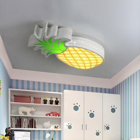 Kids Room Creative Large Pineapple LED Flush Mount Lamp Image - 1