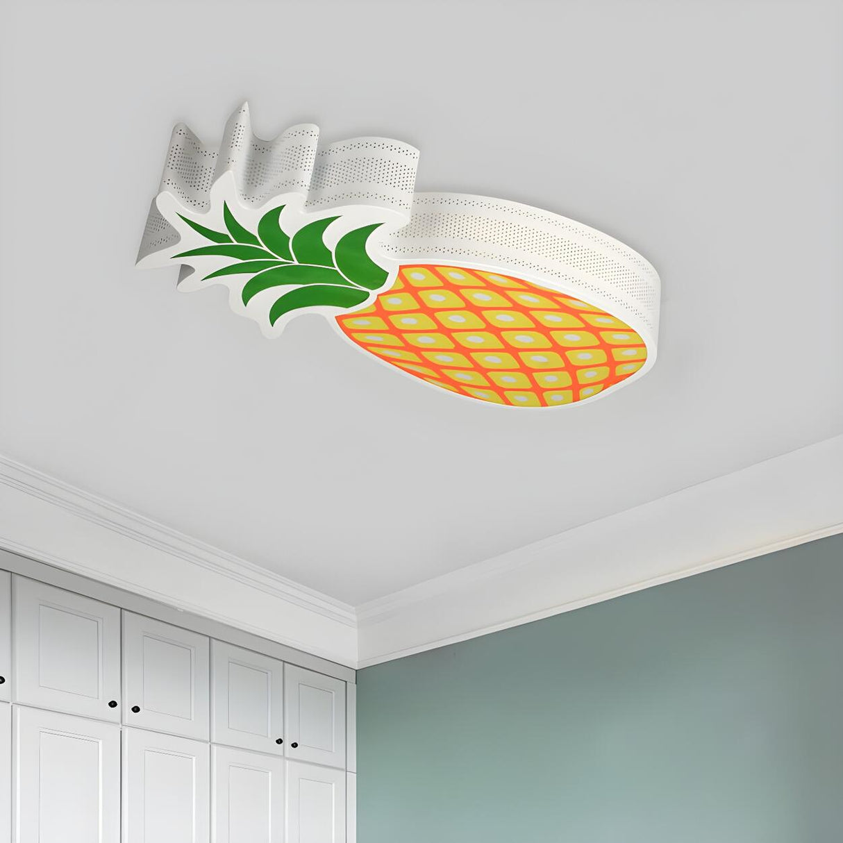 Kids Room Creative Large Pineapple LED Flush Mount Lamp Image - 2