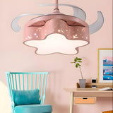 Kids Room Creative Modern Star Ceiling Fan with Light Image - 12