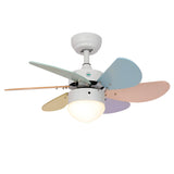 Kids Room Creative Multi-Color LED Ceiling Fan Light Image - 5