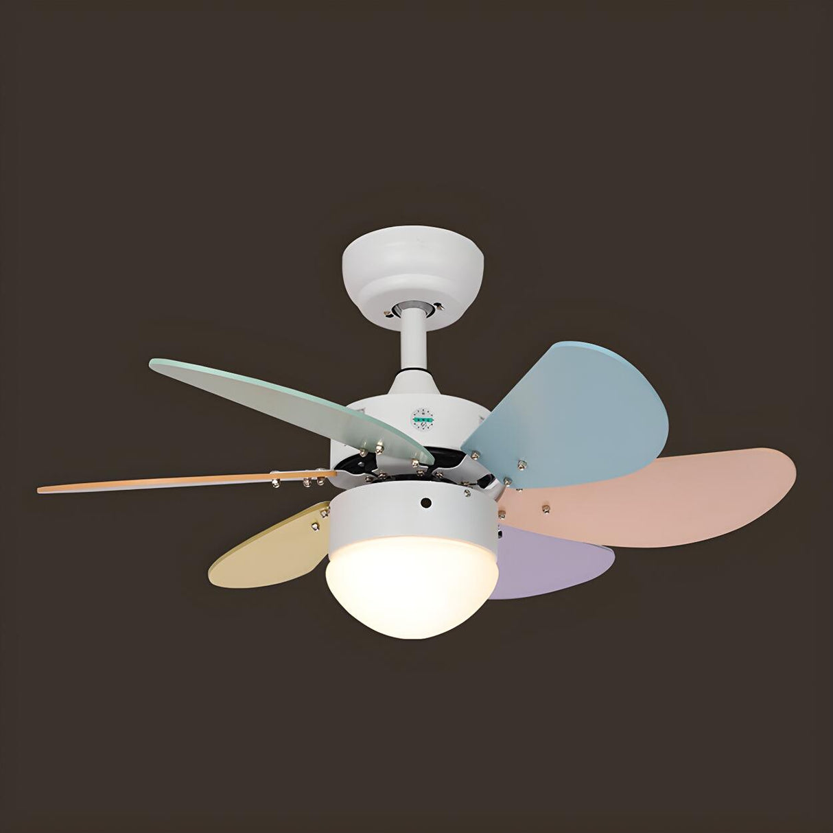 Kids Room Creative Multi-Color LED Ceiling Fan Light Image - 8