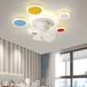 Kids Room Creative Palette Colorful Ceiling Fan Light Image - 1