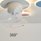 Kids Room Creative Palette Colorful Ceiling Fan Light Image - 14