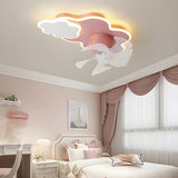 Kids Room Creative Palette Colorful Ceiling Fan Light Image - 4