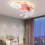 Kids Room Creative Palette Colorful Ceiling Fan Light Image - 6