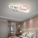 Kids Room Creative Ring Decor Cloud Ceiling Fan Light Image - 15