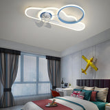 Kids Room Creative Ring Decor Cloud Ceiling Fan Light Image - 3