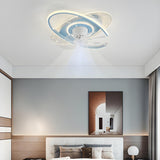 Kids Room Creative Saturn Round Ceiling Fan with Light Image - 17