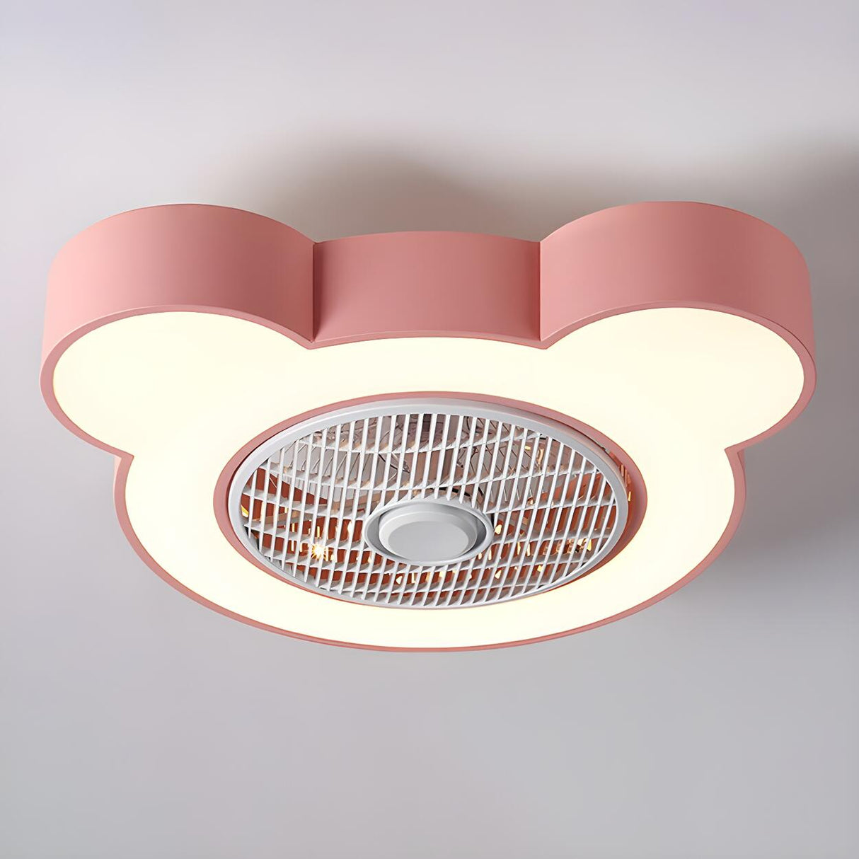 Kids Room Cute Bear Bladeless Ceiling Fan with Light Image - 12