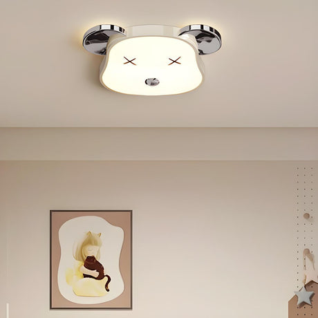 Kids Room Cute Bear Resin LED Flush Mount Ceiling Light Image - 1