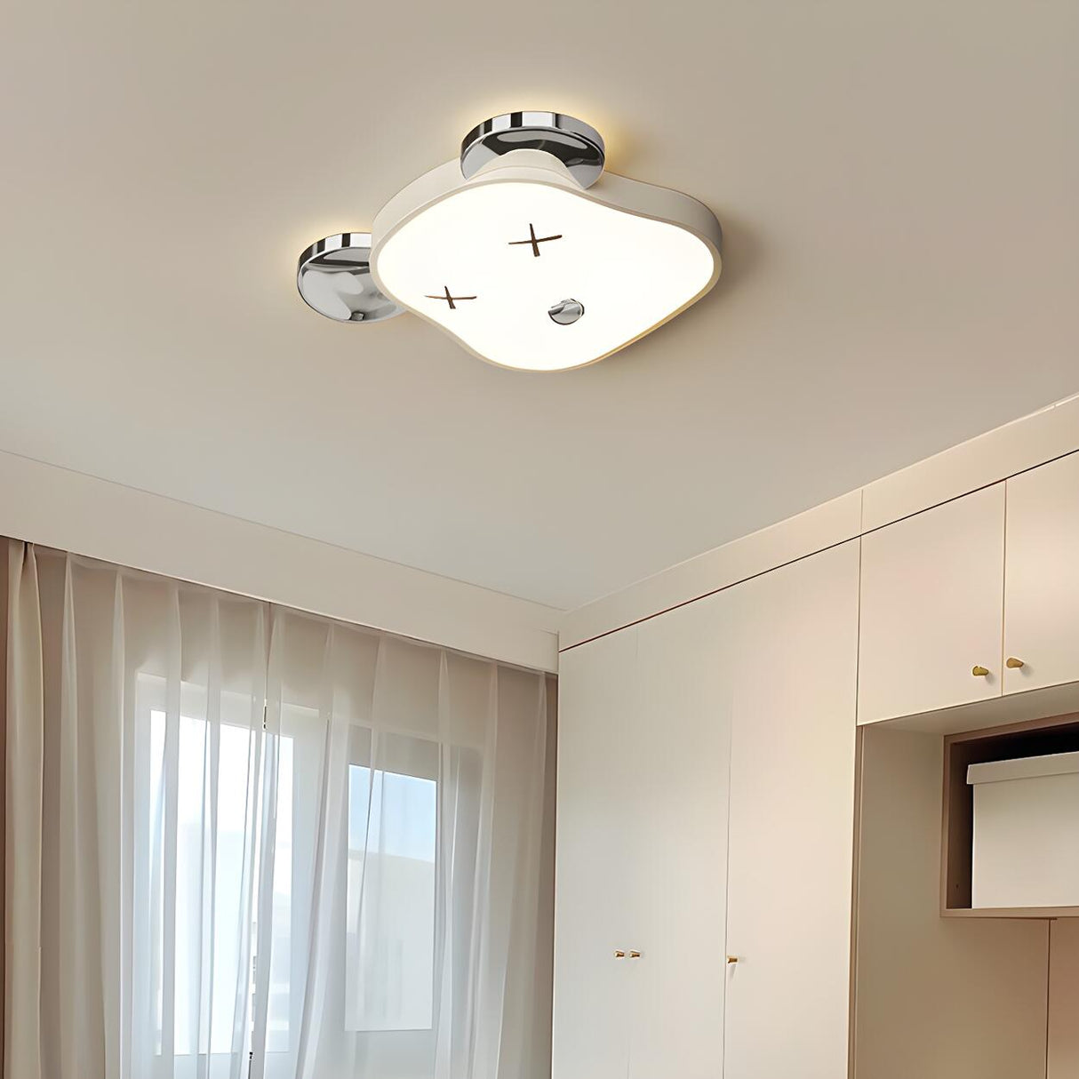 Kids Room Cute Bear Resin LED Flush Mount Ceiling Light Image - 3