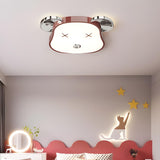 Kids Room Cute Bear Resin LED Flush Mount Ceiling Light Image - 4