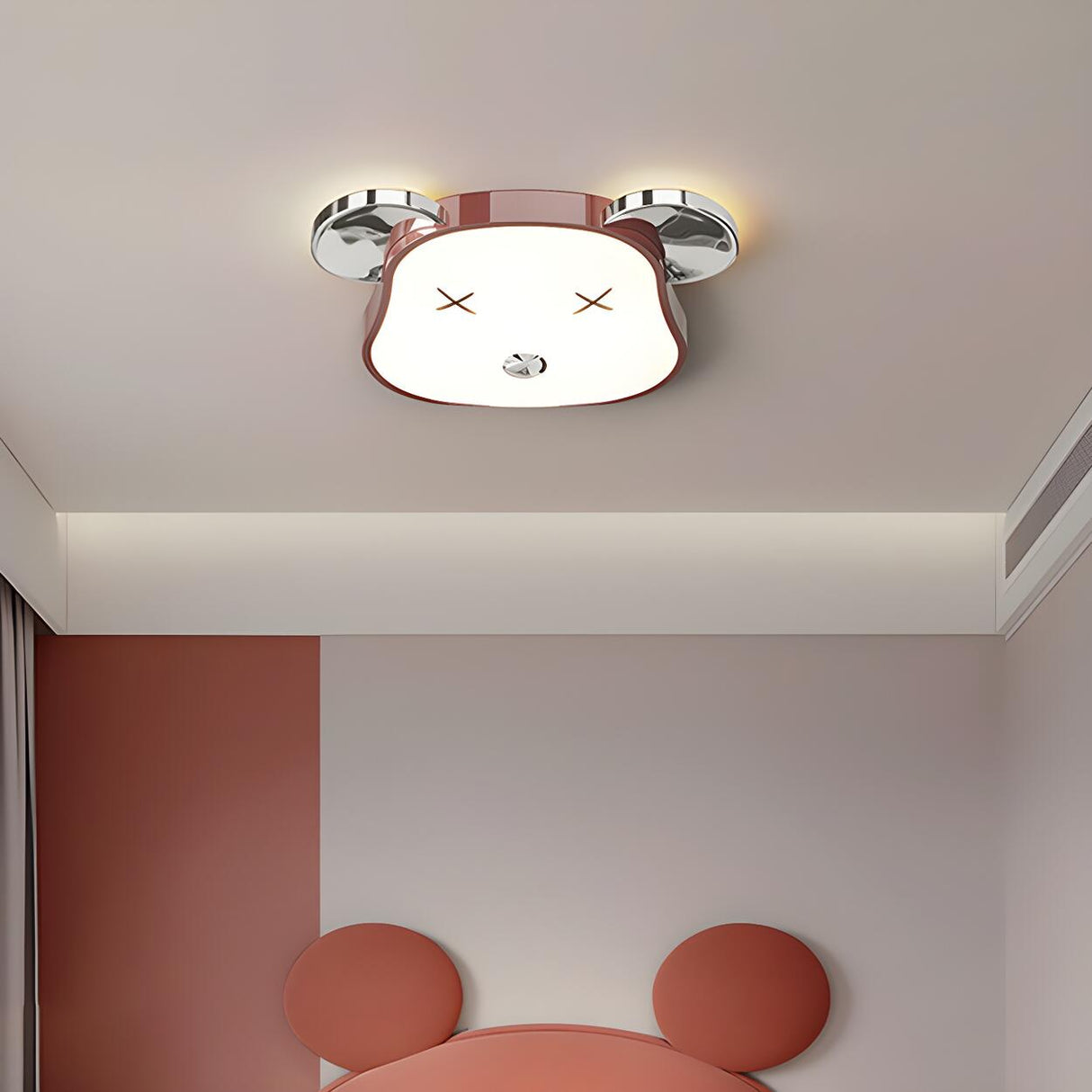 Kids Room Cute Bear Resin LED Flush Mount Ceiling Light Image - 5