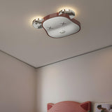 Kids Room Cute Bear Resin LED Flush Mount Ceiling Light Image - 6