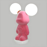 Kids Room Cute Bear Shape Globe Glass Shade Table Lamp Image - 9