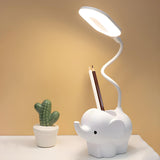 Kids Room Cute Cartoon Elephant Reading Table Lamp Image - 14