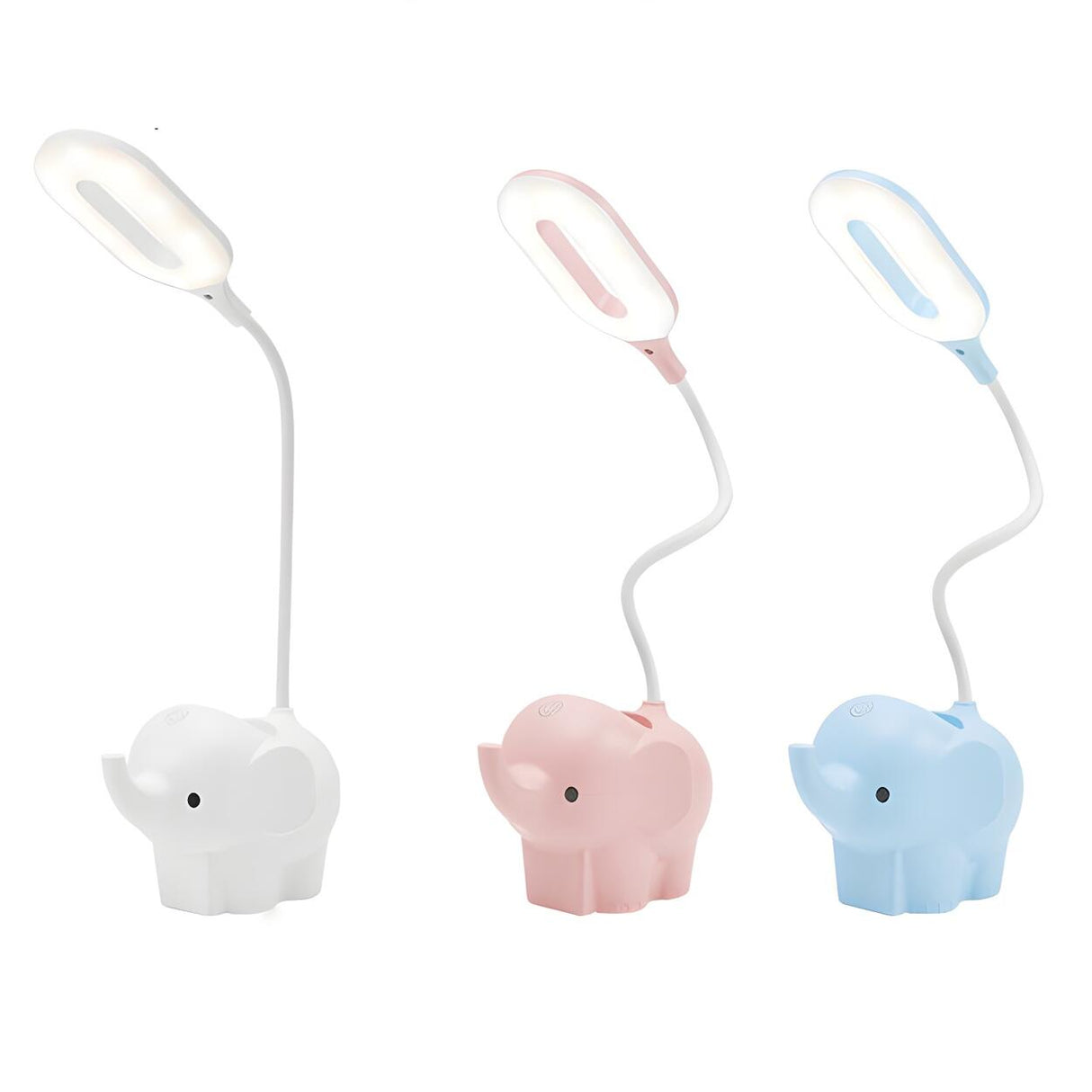 Kids Room Cute Cartoon Elephant Reading Table Lamp Image - 9