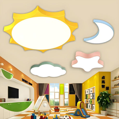 Kids Room Cute Cartoon LED Flush Mount Ceiling Light Image - 1