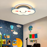 Kids Room Cute Cloud Rainbow LED Flush Mount Light Image - 1