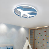 Kids Room Cute Giraffe Round Flush Mount Ceiling Light Image - 2