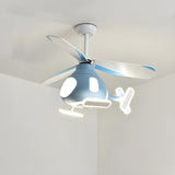 Kids Room Cute Helicopter LED Ceiling Fan with Light Image - 11