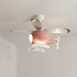 Kids Room Cute Helicopter LED Ceiling Fan with Light Image - 12